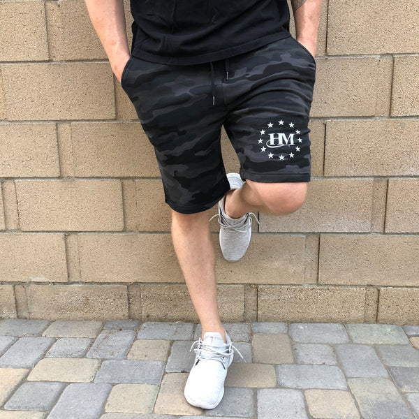 Unisex Jogger Shorts | HM Halo | Black Camo