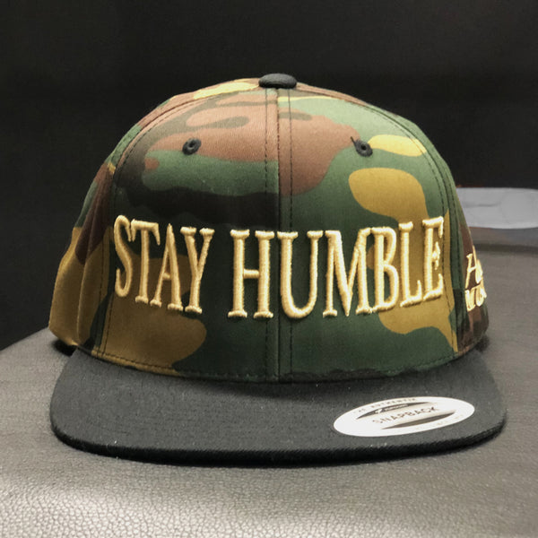 Unisex Snapback Hat | 3D Stay Humble | Camo Gold